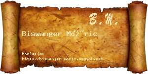 Biswanger Móric névjegykártya